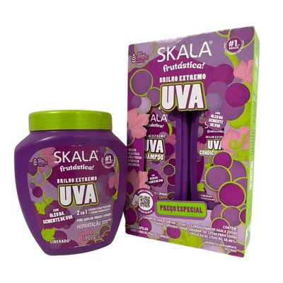 Kit Skala Creme 01 kg Uva + Shampoo + Condicionador