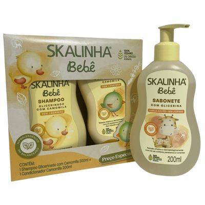 Kit Skala Infantil Shampoo + Cond + Sabonete + Colonia Skalinha