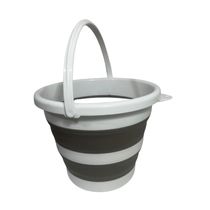 Balde Resistênte E Dobrável Retrátil Silicone 10 lt Nobre Cinza
