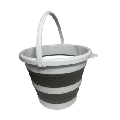 Balde Resistênte E Dobrável Retrátil Silicone 10 lt Nobre Cinza