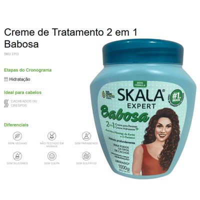 Kit Skala Creme 01 kg Babosa + Shampoo + Condicionador