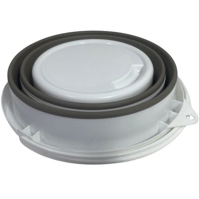 Balde Resistênte E Dobrável Retrátil Silicone 10 lt Nobre Cinza