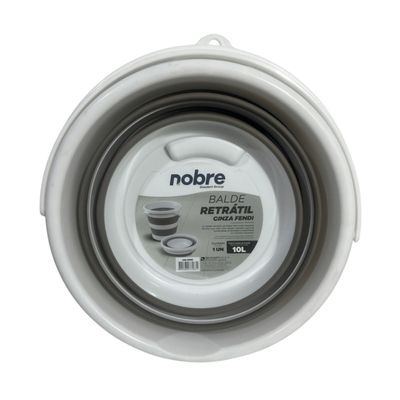Balde Resistênte E Dobrável Retrátil Silicone 10 lt Nobre Cinza