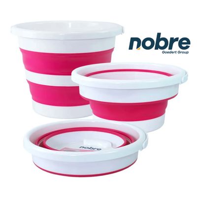 Balde Resistênte E Dobrável Retrátil Silicone 10 lt Nobre Rosa