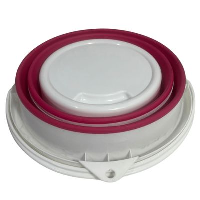 Balde Resistênte E Dobrável Retrátil Silicone 10 lt Nobre Rosa