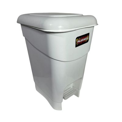 Coletor Cesto Lixeira De Pedal 12 Lt Plasnew Branco
