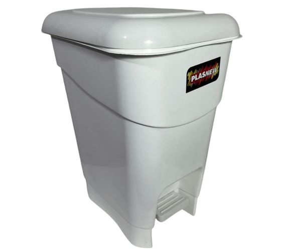 Coletor Cesto Lixeira De Pedal 12 Lt Plasnew Branco