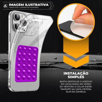 Kit Capa Crystal Slim para Iphone 16 Pro Max +  Ventosa - Lilás - Gshield