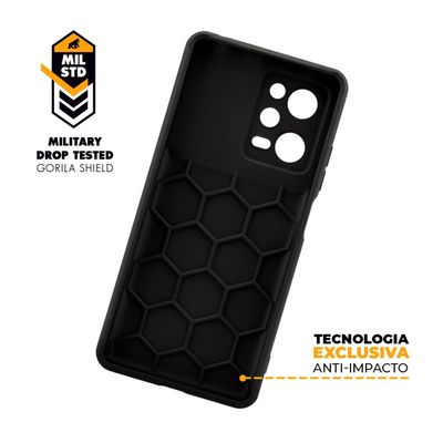 Kit Capa case capinha Symetric Preta e Película Hydrogel HD para Xiaomi Poco X5 Pro - Gshield