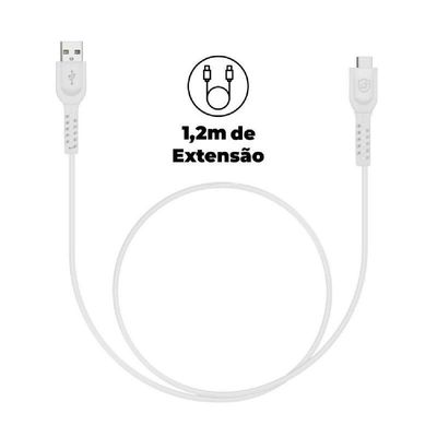Cabo para controle Xbox One USB - Dual Shock Branco 1,2m - Gshield