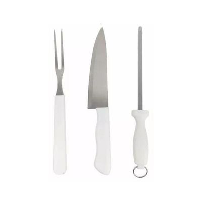 Kit Churrasco Faca, Afiador E Garfo - Top Rio
