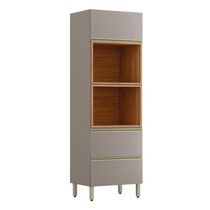 Torre Quente Proença 70cm 2 Fornos 2 Portas Basculantes E 1 Gaveta Nogueira Touch-nude - Demartêz