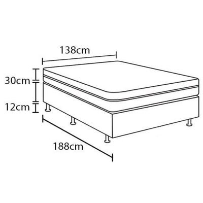 Cama Box Conjugada de Casal PROdomir Bonnel com Molas Prolastic 42x138x188 cm – Branco/Preto
