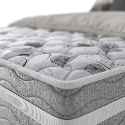 Colchão de Casal Probel Century D28 com Molas Ensacadas e Pillow Euro 32x138x188cm - Branco/Cinza