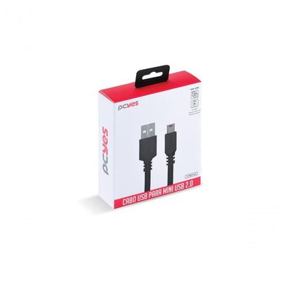 Cabo Usb A 2.0 Macho Para Mini Usb B Macho 28awg Puro Cobre 3 Metros - Puanm2-3