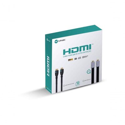 Cabo Hdmi 2.0 4k Ultra Hd 3d Conexão Ethernet Com Filtro 10 Metros - H20f-10