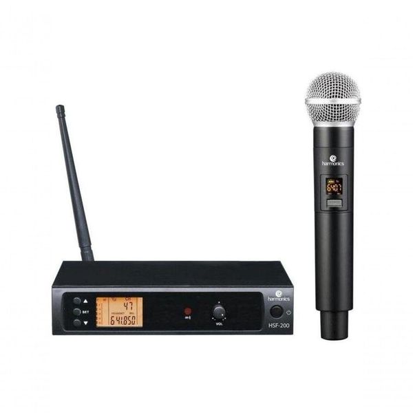 Microfone Sem Fio Harmonics Hsf-200 Simples