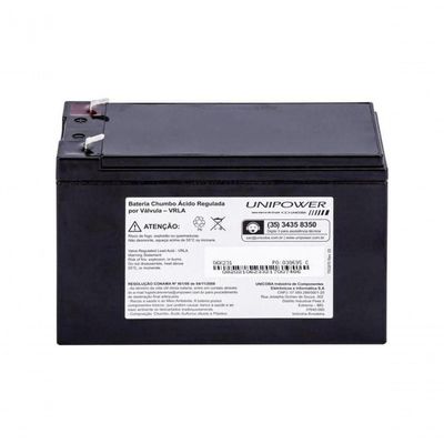 Bateria Estacionária Selada 12v 7ah Vrla Up1270e Unipower