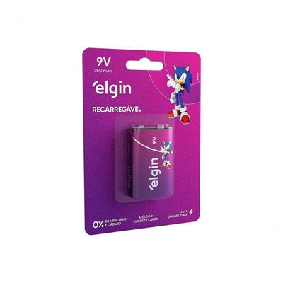 Bateria Recarregavel Elgin 9v Blister Com 1