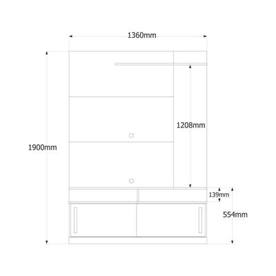 Rack Home Painel Chicago - Mdf Rodízios E Portas De Correr Para Até 60" Cinza - Lukaliam Móveis