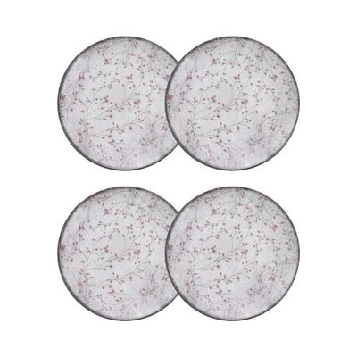Conjunto 4 Pratos Sobremesa 19cm Porcelana Floralis Tramontina