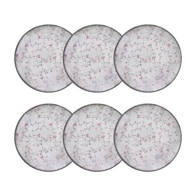 Conjunto 6 Pratos Sobremesa 19cm Porcelana Floralis Tramontina