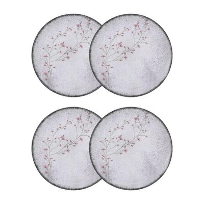 Conjunto 4 Pratos Rasos 25cm Porcelana Floralis Tramontina