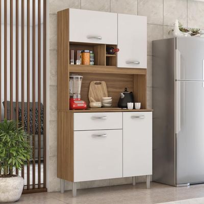 Armario De Cozinha Malta Com 4 Portas E 1 Gaveta Amendola/branco