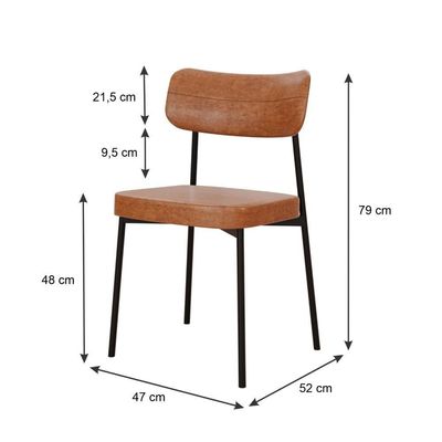 Cadeira Mynna Fixa C/4 Pes 525 X 470 X 790 Mm C/2 Un. Courino Caramelo Courino Caramelo