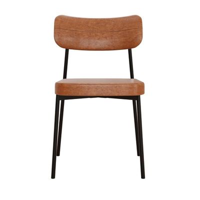 Cadeira Mynna Fixa C/4 Pes 525 X 470 X 790 Mm C/2 Un. Courino Caramelo Courino Caramelo