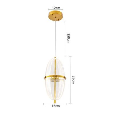Lustre Pendente Nordecor Miza Oli 2955 Ouro Brilho Led Bivolt 2700K Branco Quente Dourado