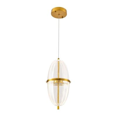 Lustre Pendente Nordecor Miza Oli 2955 Ouro Brilho Led Bivolt 2700K Branco Quente Dourado