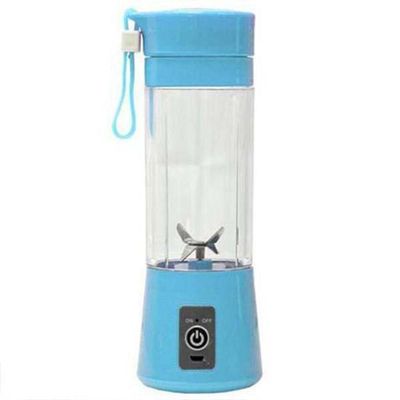 Mini Liquidificador Squeeze Portátil À Bateria 380Ml Azul