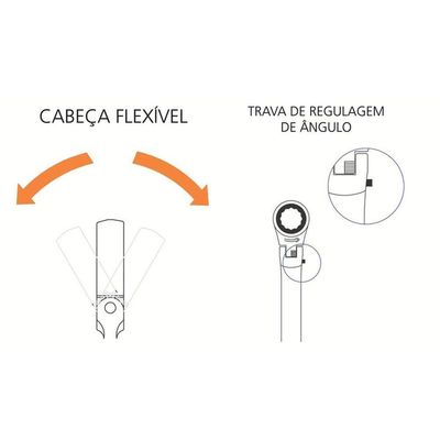 Chave Combinada Com Catraca Cabeça Flexível 17 Mm Tramontina