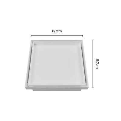 Ralo Oculto Quadrado Astra Roc15 15cm Branco