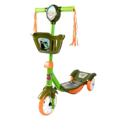Patinete 3 Rodas com Cesta Dino Fun World Play&Fun Verde