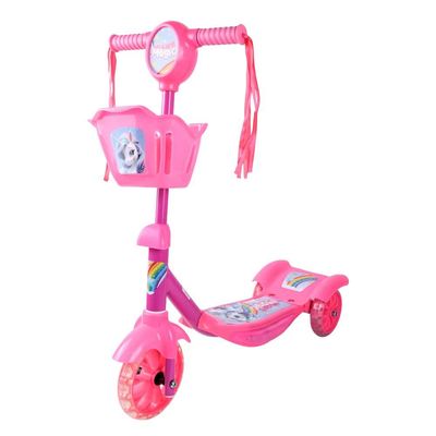 Patinete 3 Rodas com Cesta Unicórnio Mágico Play&Fun Rosa