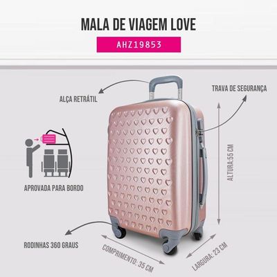 Kits De Malas De Bordo E Bolsa De Viagem Rosa