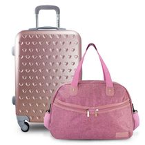 Kits De Malas De Bordo E Bolsa De Viagem Rosa