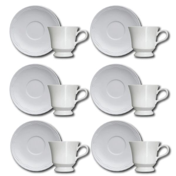 Conjunto de Xícaras para Chá Germer Cottage em Porcelana 240 ml 6 Peças