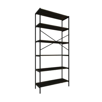 Estante C/06 Prateleiras 186x80x33cm Tub Tueh1886 Carvalho Dark - Carvalho Dark /