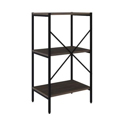 Estante Com 3 Prateleiras 84x45x33cm Tub TUEH843 Nogal Est.preta