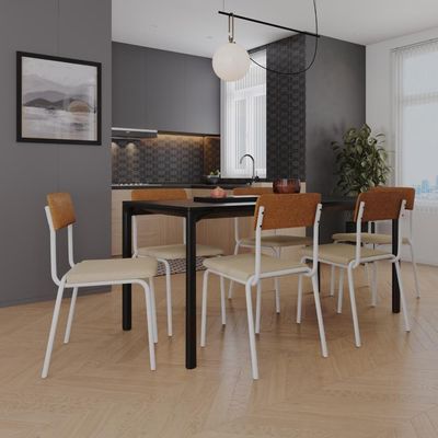 Cadeira Fit Fixa C/4 Pes 475 X 505 X 810 Mm C/4 Un Pés Brancos. Caramelo Crt Areia/courino Caramelo