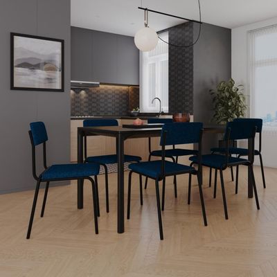 Cadeira Fit Fixa C/4 Pes 475 X 505 X 810 Mm C/2 Un. Corriente Azul Corriente Azul