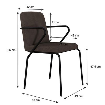 Cadeira Bloom Fixa C/4 Pes C/braco 490x580x850 Mm C/1 Un Boucle Marrom Castor Boucle Marrom Castor