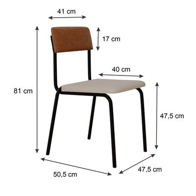 Cadeira Fit Fixa C/4 Pes 475 X 505 X 810 Mm C/4 Un. Caramelo Crt Palha/courino Caramelo