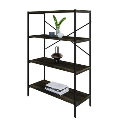 Estante C/04 Prateleiras 118x80x33cm Tub Tueh1184 Carvalho Dark - Carvalho Dark /