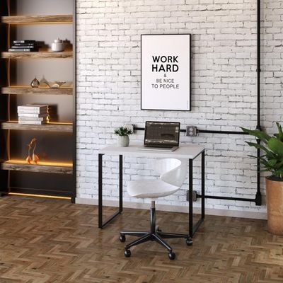 Mesa Kuadra Office 90x60x75cm Carvalho Preta