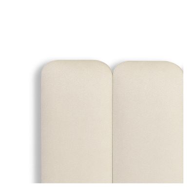 Cabeceira Casal Kit 7 Placas Modelo Arredondada - Suede Creme / Off White