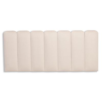 Cabeceira Casal Kit 7 Placas Modelo Arredondada - Suede Creme / Off White